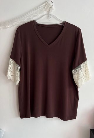 2 Camisetas Mujer Vestir Marrón y Roja