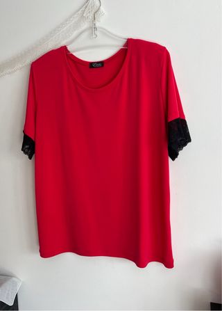 2 Camisetas Mujer Vestir Marrón y Roja