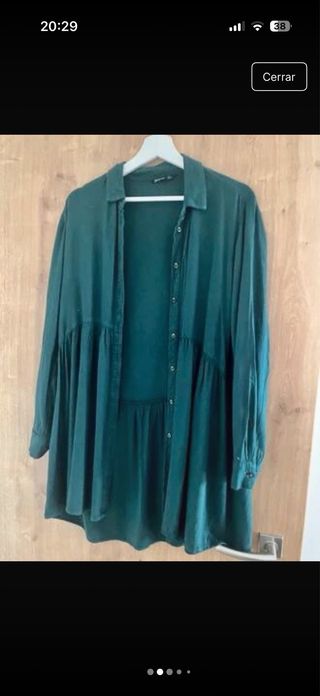 Vestido verde camisero - S -