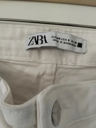 Pantalón vaquero blanco Zara