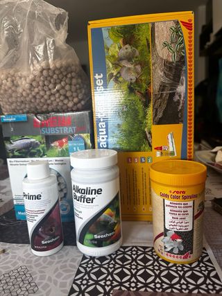 Mueble de acuario +pecera+filtros