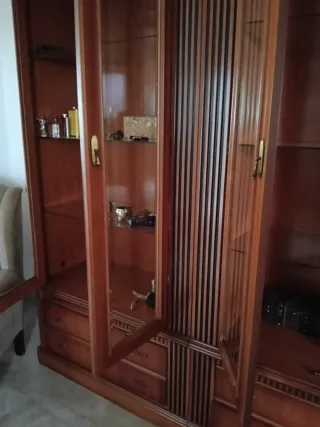 Libreria in legno e vetro