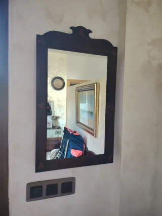 Specchio di ingresso in legno e vetro