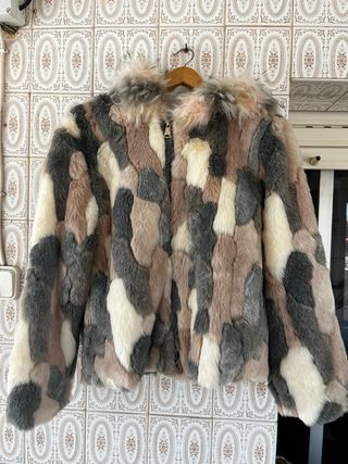 Abrigo de pelo patchwork