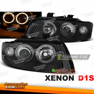 FAROS DE XENÓN ANGEL EYES NEGRO apto para AUDI A4