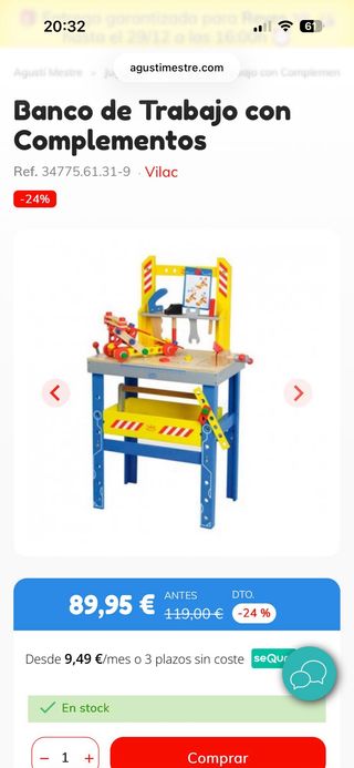 Banco Taller de trabajo para niños