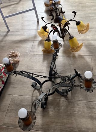 Lampade rustiche in metallo e ceramica