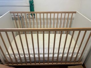 Cuna 120x60 madera y blanca