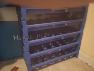 Botellero Vino Bebidas Plástico Azul