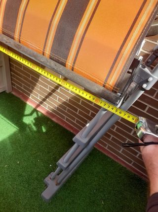 Toldo Rayas Naranja/Marrón - Casi Nuevo