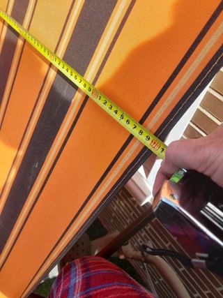 Toldo Rayas Naranja/Marrón - Casi Nuevo