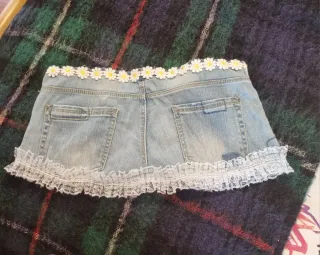 Minifalda denim Y2K coquette rare