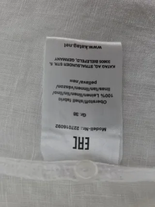 Camisa Clarina Collection T.38, lino blanca