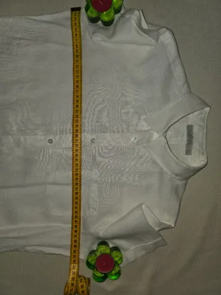 Camisa Clarina Collection T.38, lino blanca