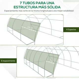 Invernadero Túnel 6x3x2m con Puerta y Ventanas