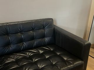 Sofá Landskrona 3 plazas piel negra