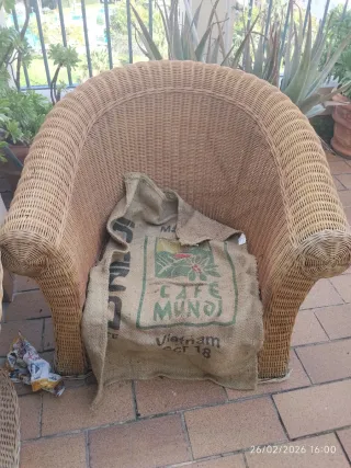Conjunto Muebles Jardín Ratán y Cristal