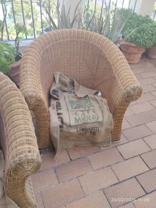 Conjunto Muebles Jardín Ratán y Cristal