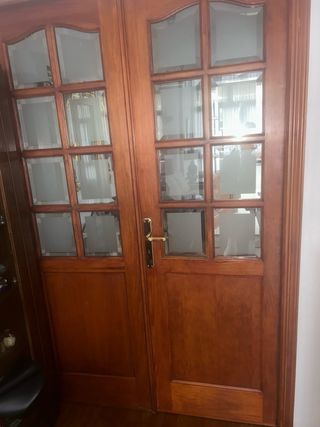 2 Puertas Madera Cristal