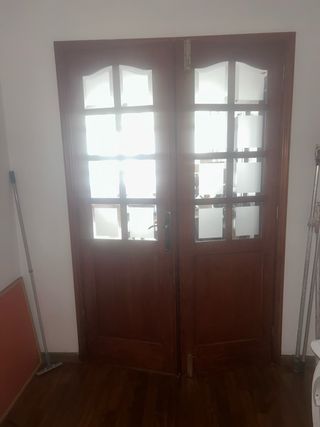 2 Puertas Madera Cristal
