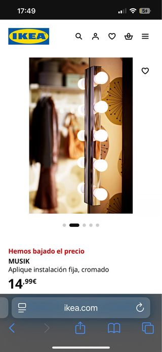 Aplique de tocador IKEA MUSIK cromado