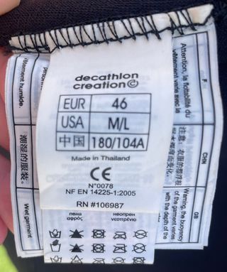 TRAJE BUCEO TRIBORD 2 PIEZAS TALLA 46 M/L HOMBRE