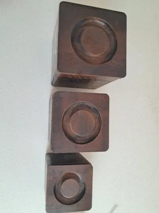 Set 3 Contenitori Legno Vintage Fiori