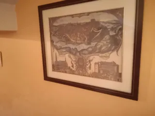 Cuadro bodegón papel y madera