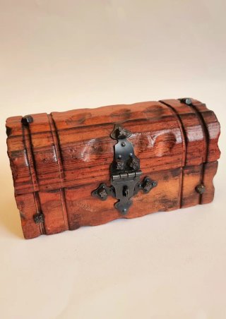 Cofre / Alhajero de madera maciza estilo rústico