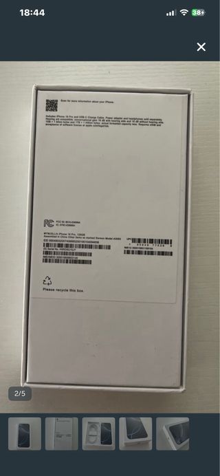 Scatola originale vuota iPhone 16 Pro Titanio Bianco