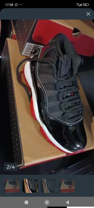 Zapatillas Jordan 11 Retro Negro Rojo Talla 42
