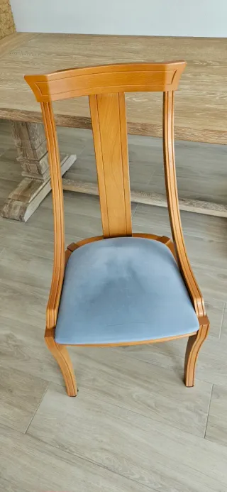 Juego de 6 sillas de comedor de madera de cerezo
