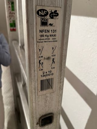 Escalera Pronor Aluminio 2x10 hasta 5,82m