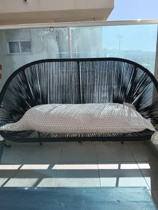 Sofá 2 plazas terraza negro