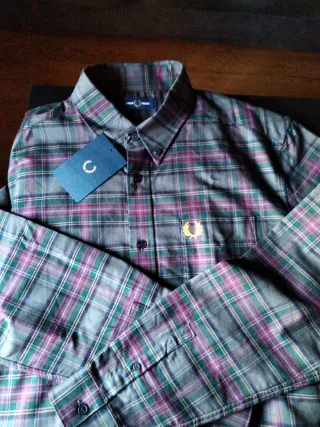 Camisa Fred Perry Cuadros Talla L Hombre