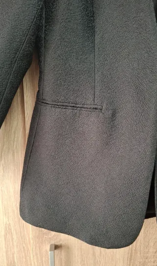 Blazer H&M negro brocado sin solapas Talla L