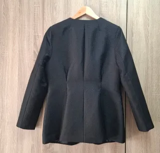 Blazer H&M negro brocado sin solapas Talla L