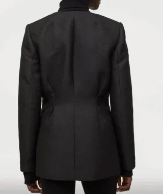 Blazer H&M negro brocado sin solapas Talla L