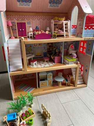 Casa casetta delle Bambole in legno con accessori