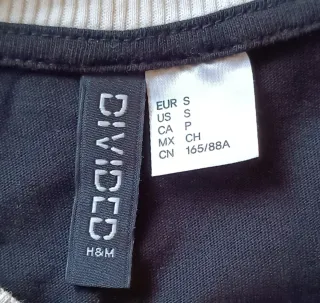 Crop top negro H&M talla S