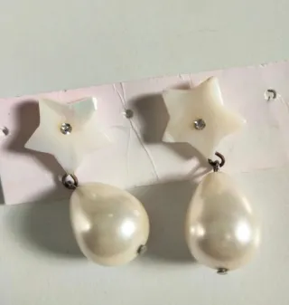 Pendientes estrella nacar y perla