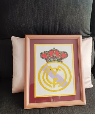 Cuadro Punto Cruz Real Madrid Marco