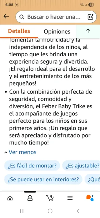 Triciclo infantil con empujador