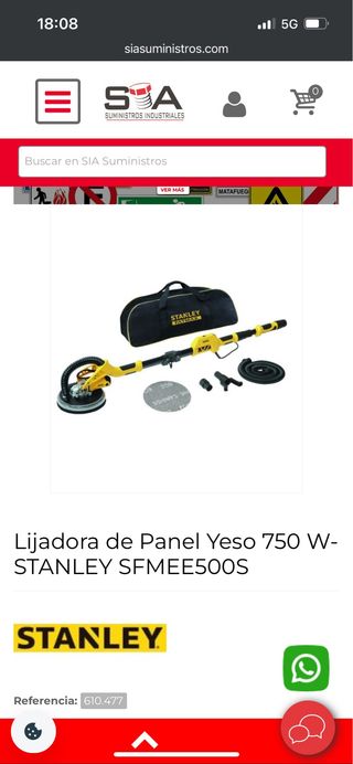 Lijadora de Panel Yeso Stanley 750W