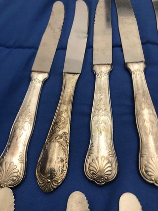 N.12 Coltelli Vintage in Metallo Argentato