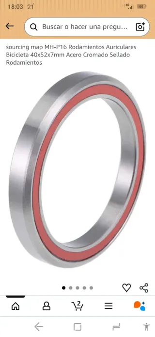 20 Rodamientos Bicicleta 40x52x7mm Acero Cromado