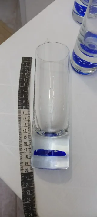 Bicchieri Murano vintage blu trasparenti