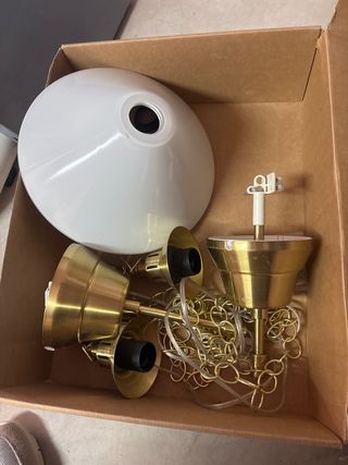 Lampade da biliardo dorate (2 pz)