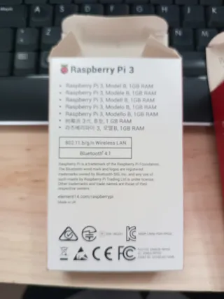 Raspberry Pi 3 Model B con Wireless LAN y Bluetoot