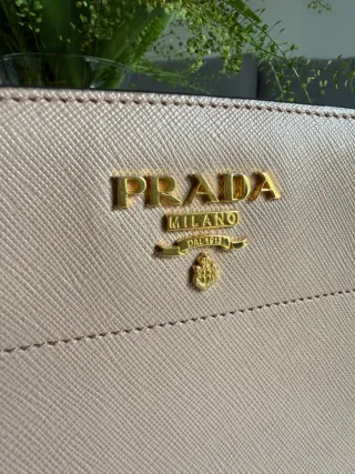 Bolso Prada Rosa y Dorado Original.
